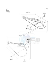 KX 250 L [KX250] (L3) [KX250] drawing SIDE COVERS