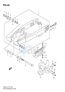 RM85 (P19) drawing REAR SWINGING ARM (RM85LL2 P19)