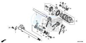 CB500XAF CB500X UK - (E) drawing GEARSHIFT DRUM