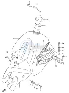 DR350 (E1) drawing FUEL TANK (MODEL X)