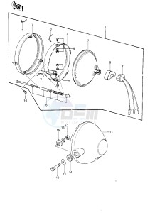 KE 250 B (B1-B3) drawing HEADLIGHT