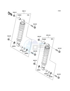 BRUTE FORCE 750 4x4i EPS KVF750GEF EU drawing Shock Absorber(s)