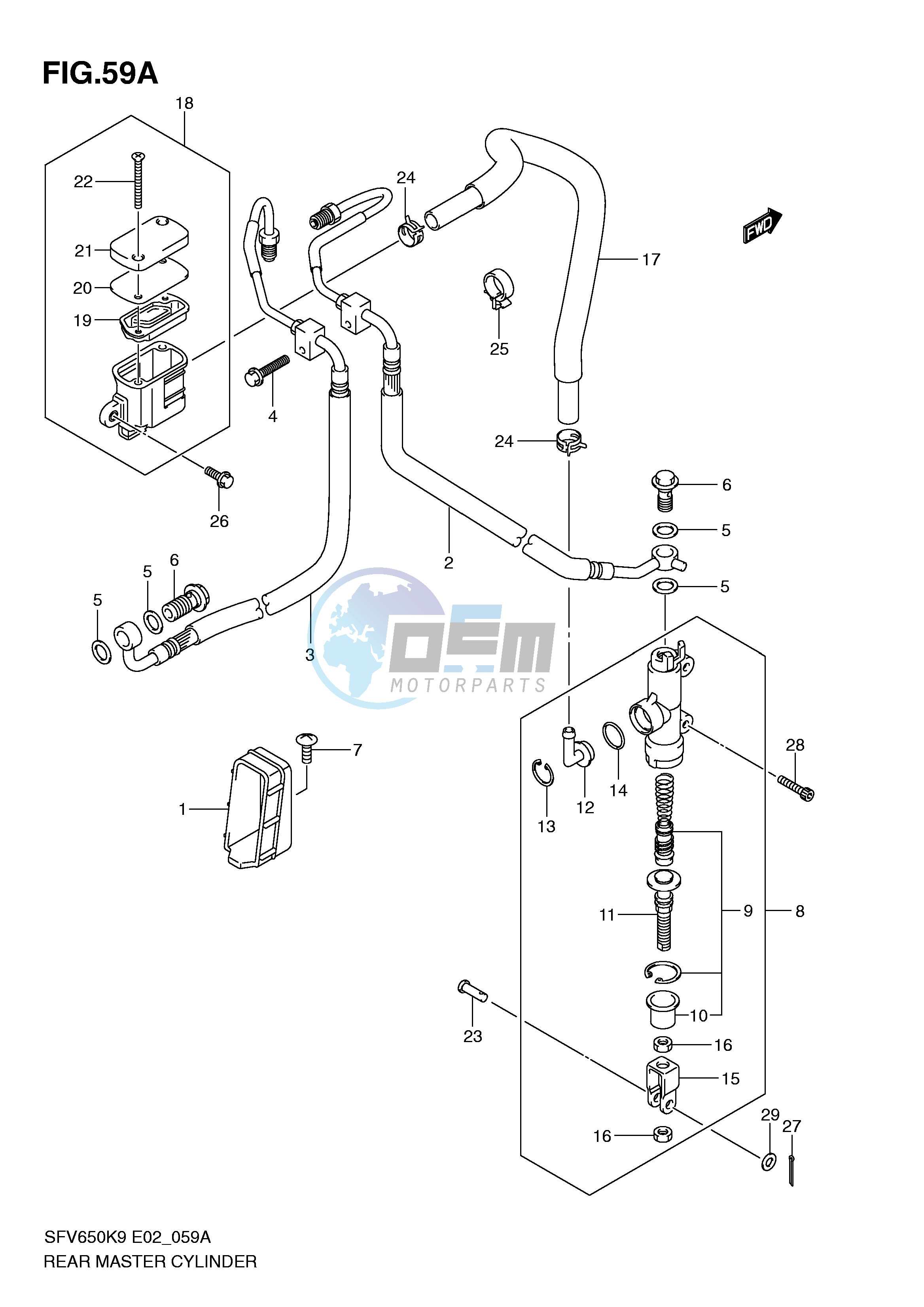 REAR MASTER CYLINDER (SFV650AK9 UAK9 AL0 UAL0)