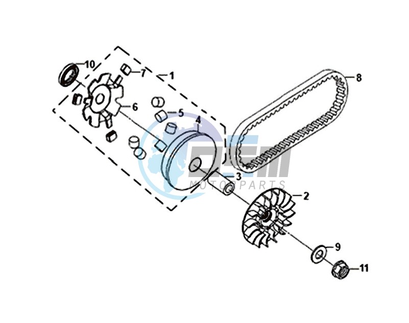 DRIVEN PULLEY / DRIVING - V-BELT