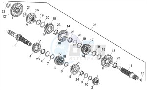 Shiver 750 (AA, JP, K, MAL, T, TW) drawing Gear box