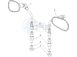 Beverly 500 Cruiser e3 2007-2012 drawing Mirrors