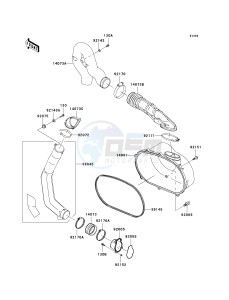 KSV 700 A [KFX700 AND V FORCE] (A1-A2) [KFX700 AND V FORCE] drawing CONVERTER COVER_DRIVE BELT