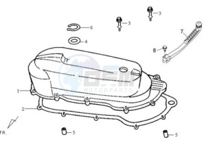 JET SPORT X R 50 drawing CRANKCASE COVER LEFT