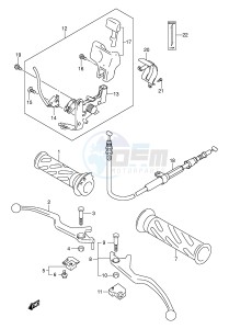 AN250 (E2) Burgman drawing HANDLE LEVER (MODEL K1 K2)