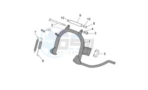 Scarabeo 50 4t 2v e2 drawing Foot rests - Lateral stand