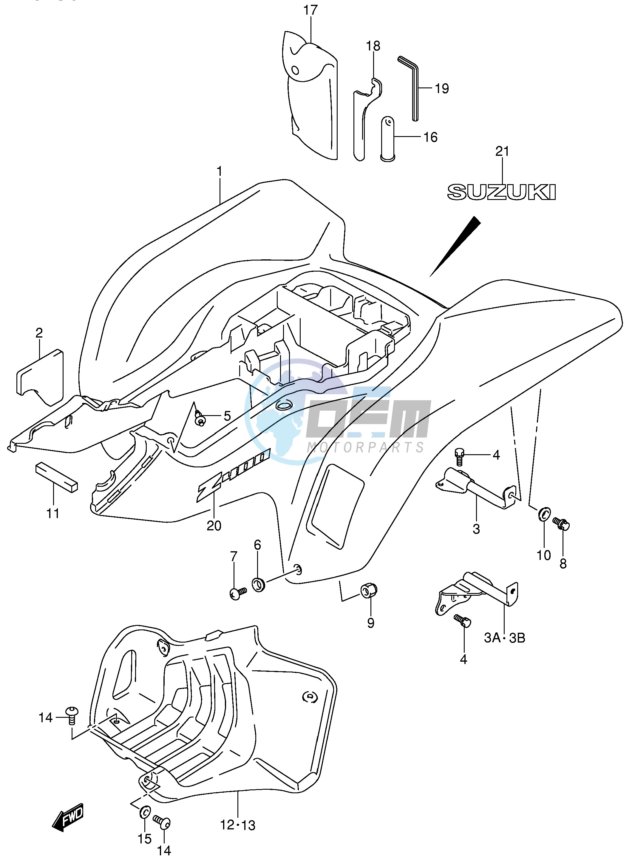 REAR FENDER (MODEL K3 K4)