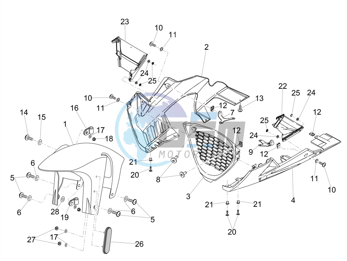 Front mudguard-Pillar