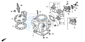 CR250R drawing CYLINDER/ CYLINDER HEAD