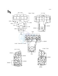 ZR 750 C [ZEPHYR 750] (C1-C3) [ZEPHYR 750] drawing CRANKCASE BOLT PATTERN