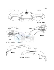 KVF 650 D ([BRUTE FORCE 650 4X4] (D6F-D9F) D7F drawing DECALS-- W.GREEN- --- D7F- -