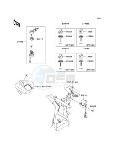 KSV 700 B [KFX 700] (B6F-B9F) B6F drawing IGNITION SWITCH