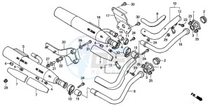 VT750DC SHADOW SPIRIT drawing EXHAUST MUFFLER (CM)