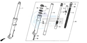 NSR50F drawing FRONT FORK