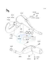 KDX200 H (H6F) 80 H6F drawing MUFFLER-- S- -