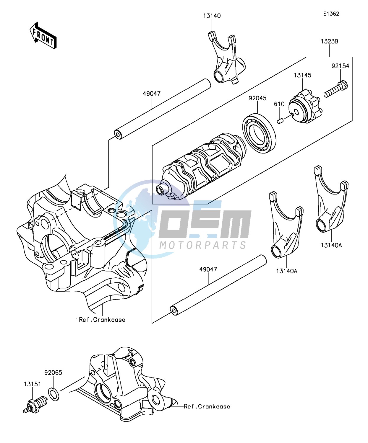 Gear Change Drum/Shift Fork(s)