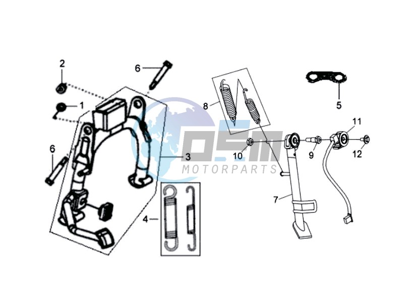CENTRAL STAND / SIDE STAND / KICKSTARTER PEDAL