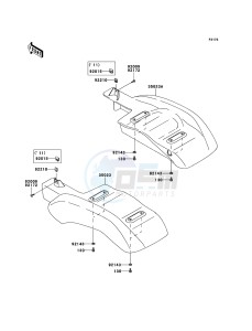 MULE_600 KAF400BEF EU drawing Rear Fender(s)