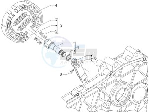 LX 125 4T ie E3 Vietnam drawing Rear brake - Brake jaw