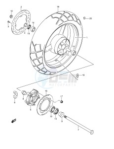 DL650 (E2) V-Strom drawing REAR WHEEL