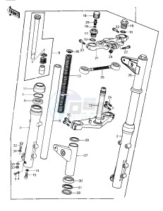 KZ 1300 A (A1-A3) drawing FRONT FORK -- KZ1300-A3- -