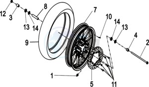 WOLF 300 (L8) EU EURO4 drawing FR.WHEEL ASSY