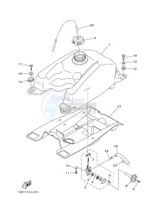 YFM350 YFM350FWA GRIZZLY 350 4WD (1SG1) drawing FUEL TANK