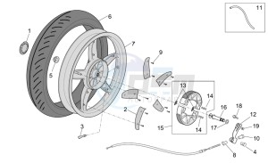 Scarabeo 50 4t 2v e2 drawing Rear wheel - drum brake