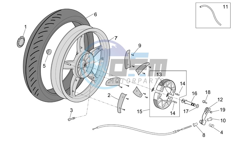 Rear wheel - drum brake