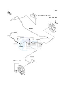 KAF 400 B [MULE 600] (B1) B1 drawing REAR BRAKE PIPING