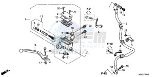 CB500FD CB500F UK - (E) drawing FRONT BRAKE MASTER CYLINDER (STD)