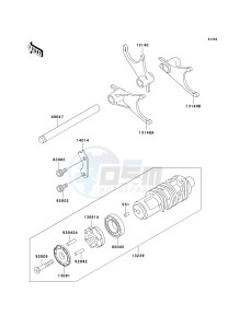 ZX 1100 D [NINJA ZX-11] (D4-D6) [NINJA ZX-11] drawing GEAR CHANGE DRUM_SHIFT FORK-- S- -