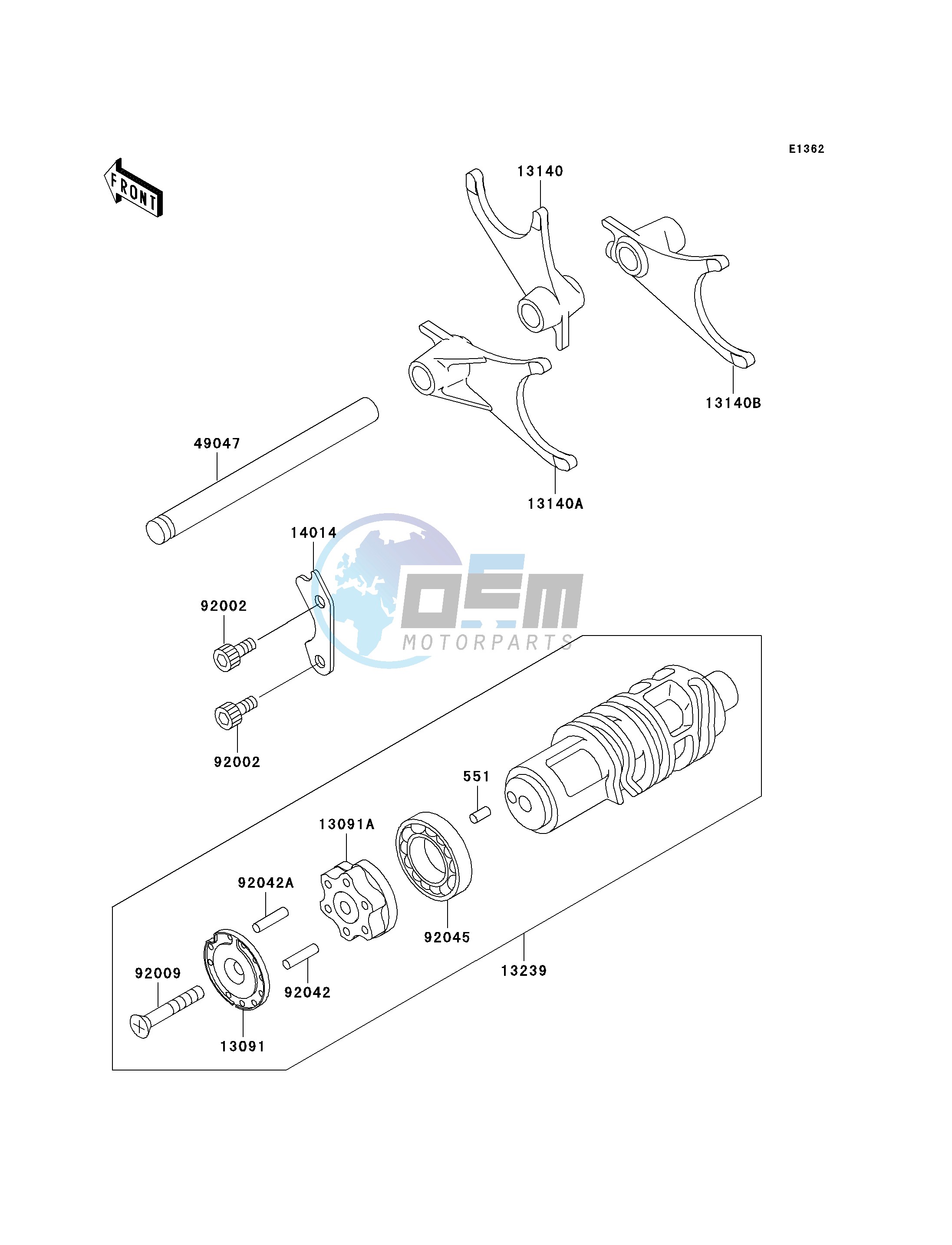 GEAR CHANGE DRUM_SHIFT FORK-- S- -