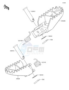 KX85 KX85CHF EU drawing Footrests