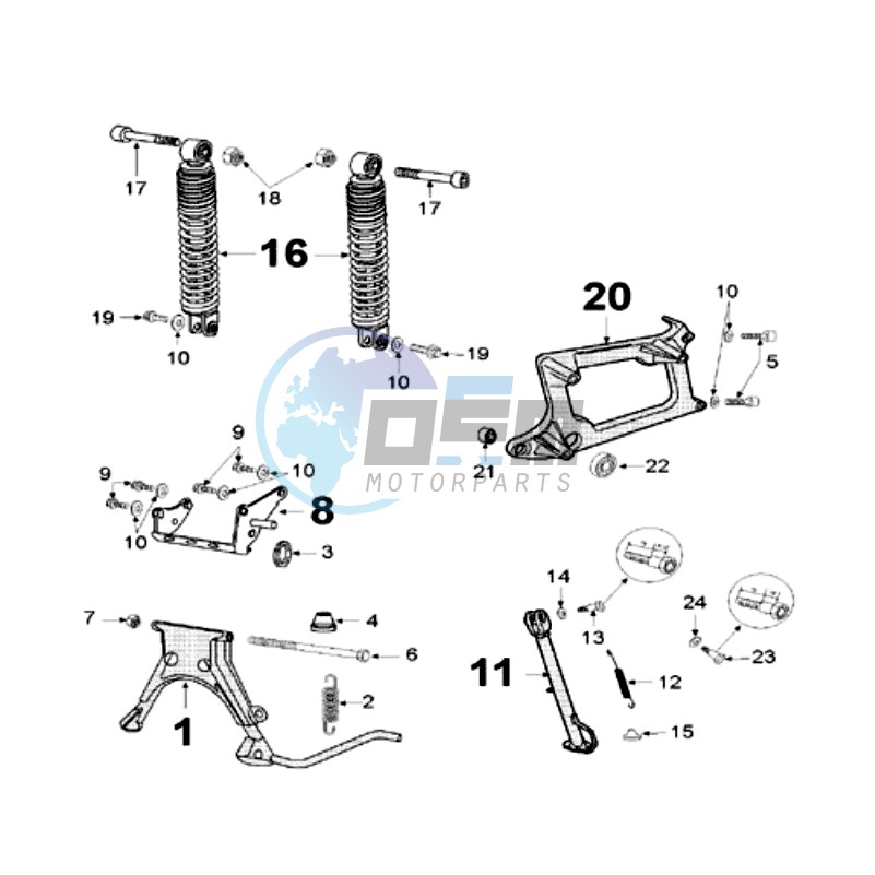 REAR SHOCK AND STAND