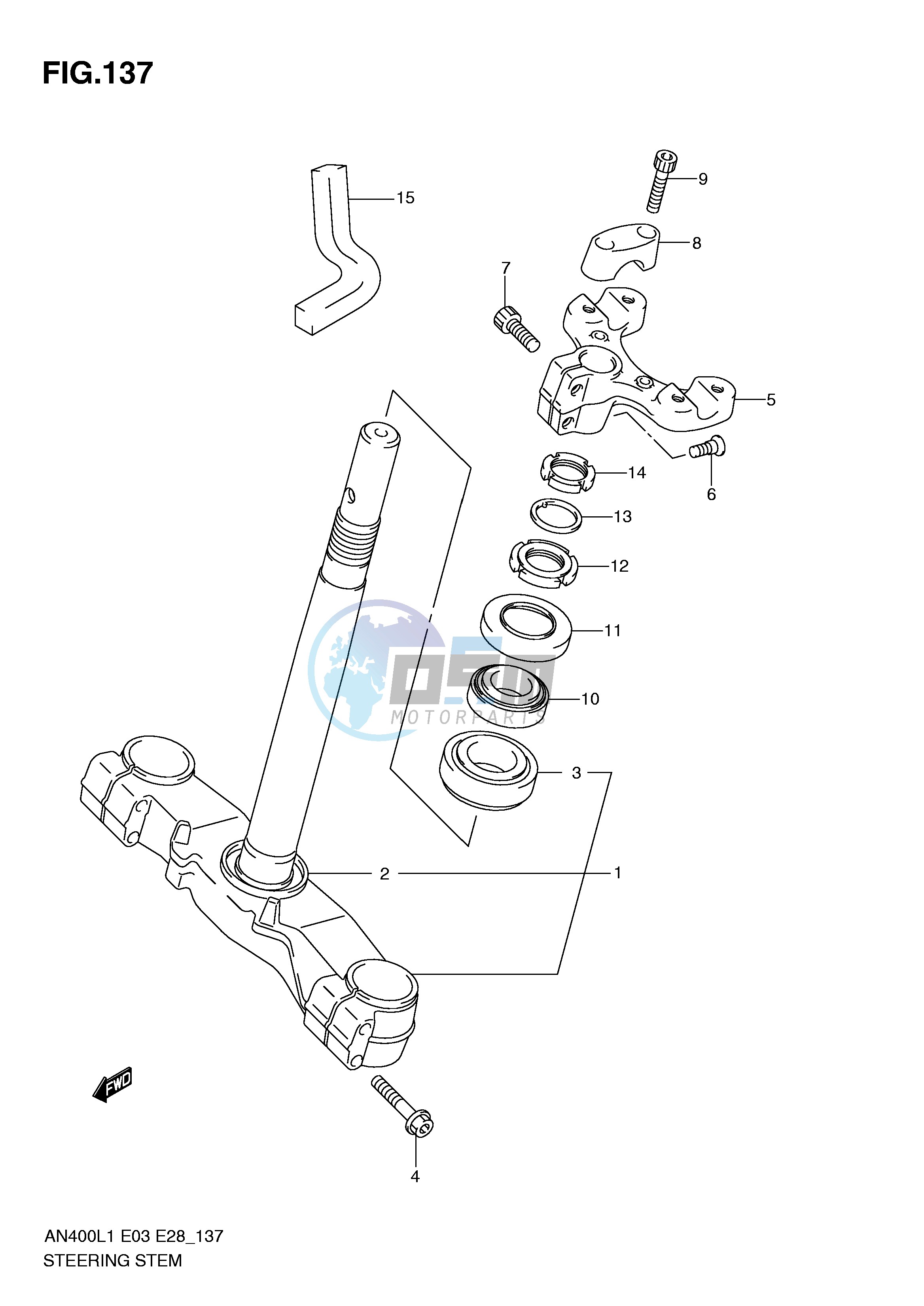 STEERING STEM (AN400ZAL1 E28)