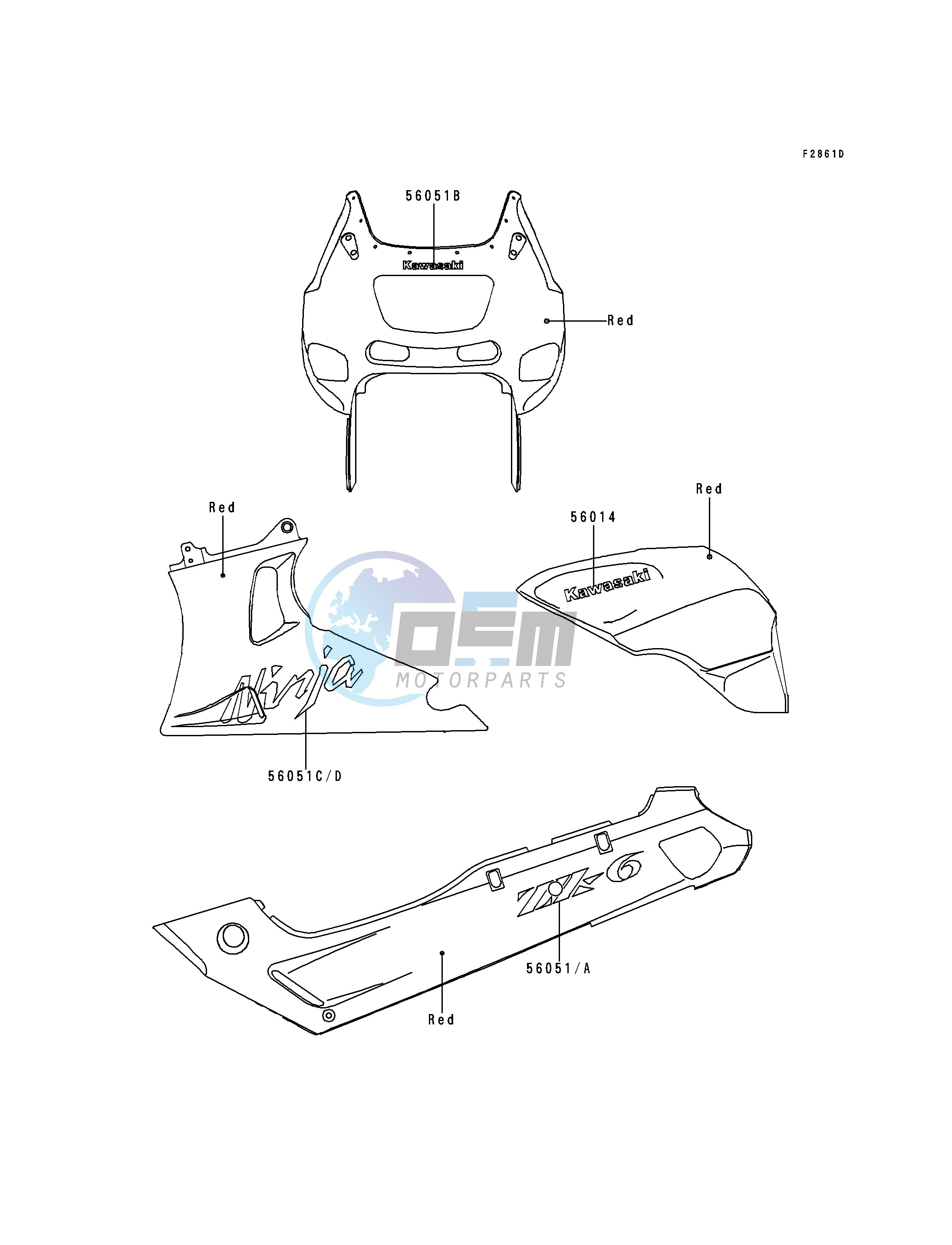 DECALS-- RED- --- ZX600-E3- -