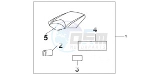 CBR1000RA9 BR / ABS MME drawing REAR SEAT COWL ACHILLES BLACK METALLIC