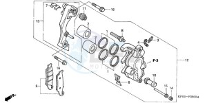 CRF230F9 Australia - (U) drawing FRONT BRAKE CALIPER