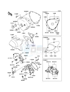 W650 EJ650C6F GB XX (EU ME A(FRICA) drawing Left Engine Cover(s)