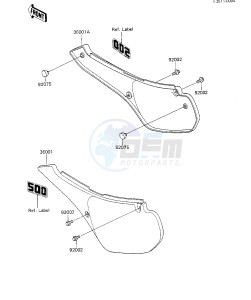 KX 500 B [KX500] (B1) [KX500] drawing SIDE COVERS