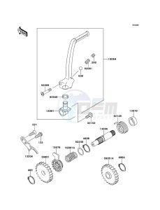 KX65 KX65ACF EU drawing Kickstarter Mechanism