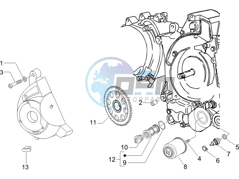 Flywheel magneto cover - Oil filter