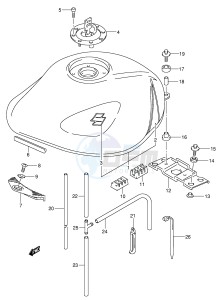 GSF1200 (E2) Bandit drawing FUEL TANK (GSF1200ZK4)