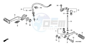 CB600FA3A UK - (E / ABS MKH ST) drawing PEDAL