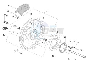 V7 II Stornello ABS 750 drawing Rear wheel I